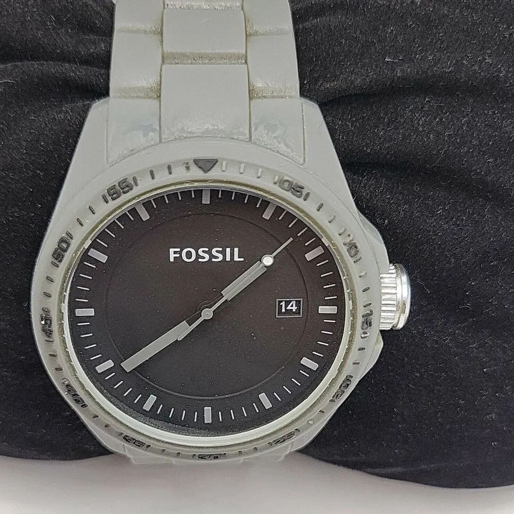 FOSSIL PR5440 Men's Silicone Analog Black Dial Quartz Genuine Wrist Watch BC28